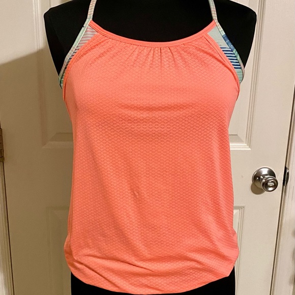 Ivivva by Lululemon Girls Coral Double Dutch Racerback Tank - Size 14 - Picture 2 of 8